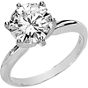 14kt White Gold Forever One Moissanite Six-Prong Solitaire Ring