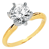 14kt Two-tone Gold Forever One Moissanite Six-Prong Solitaire Ring