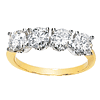 14k Two-tone Gold 2 ct 4-Stone Forever One Moissanite Ring