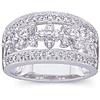 14k White Gold 3/4 CT TW Diamond Floral Inspired Ring