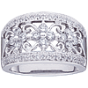 3/4 CT TW 14kt White Gold Diamond Fashion Ring