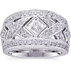 14k White Gold 1/2 CT TW Diamond Fashion Openwork Ring