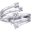14k White Gold 1/4 CT TW Diamond Staggered Ring