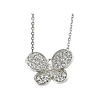 Sterling Silver Cubic Zirconia Butterfly 18in Necklace