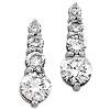 18k White Gold 7/8 ct tw Journey Diamond Earrings