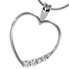 14kt White Gold 1/5 ct Journey Diamond Heart Pendant