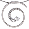 14k White Gold 1/2 CT TW Journey Diamond Spiral Pendant