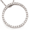 14k White Gold 1 ct tw Moissanite Circle 18in Necklace