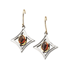 Sterling Silver and 14k Gold 7x5mm Mozambique Garnet Earrings