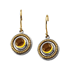 Sterling Silver 14kt Gold 6mm Citrine Cabochon Earrings