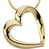 14kt Yellow Gold 7/8in Heart Pendant on a 18in Round Snake Chain
