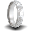 Cobalt 6mm Domed Ring with Greek Pattern