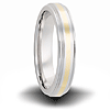 Cobalt 6mm Grooved Ring with 14kt Yellow Gold Inlay