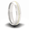 Cobalt 6mm Domed Ring with Braided 14kt Yellow Gold Inlay