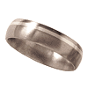 Titanium 6mm Satin Wedding Band with Offset Sterling Silver Inlay