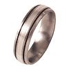 Titanium 6mm Satin Domed Band with Sterling Silver Inlay