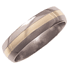 6mm Titanium Band Domed with 14K Gold Inlay