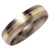 6mm Titanium Band Satin Domed with 14K Gold Inlay