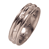 6mm Titanium Band with Diamonds and Rounded Edges