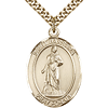 Gold Filled 1in Oval St Barbara Medal & 24in Chain