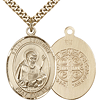 Gold Filled 1in Oval St Benedict Medal & 24in Chain