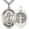 Sterling Silver 1in St Benedict Medal & 24in Chain