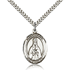 Sterling Silver 1in St Blaise Medal & 24in Chain