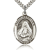 Sterling Silver 1in St Frances Cabrini Medal & 24in Chain
