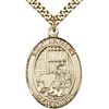 Gold Filled 1in St Benjamin Medal & 24in Chain