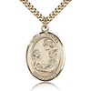 Gold Filled 1in St Cecilia Medal & 24in Chain