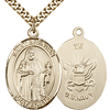 Gold Filled 1in St Brendan Navy Medal & 24in Chain