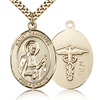 Gold Filled 1in St Camillus Nurse Medal & 24in Chain