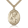 Gold Filled 1in St Dennis Medal & 24in Chain