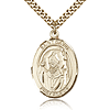 Gold Filled 1in Oval St David Medal & 24in Chain