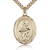 Gold Filled 1in St Jane Medal & 24in Chain