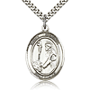 Sterling Silver 1in St Dominic Medal & 24in Chain