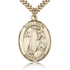 Gold Filled 1in St Elmo Medal & 24in Chain