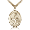 Gold Filled 1in St Dymphna Medal & 24in Chain