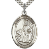 Sterling Silver 1in St Dymphna Medal & 24in Chain