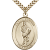 Gold Filled 1in Oval St Florian Medal & 24in Chain