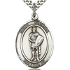 Sterling Silver 1in St Florian Medal & 24in Chain