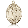 14kt Yellow Gold 1in St Francis Medal