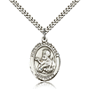 Sterling Silver 1in St Francis Xavier Medal & 24in Chain