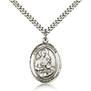 Sterling Silver 1in St Gerard Pray For Us Medal & 24in Chain