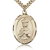Gold Filled 1in St Henry II Medal & 24in Chain