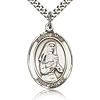 Sterling Silver 1in St Emily Medal & 24in Chain