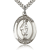Sterling Silver 1in St Gregory Medal & 24in Chain
