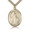 Gold Filled 1in St Justin Medal & 24in Chain