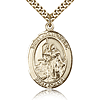 Gold Filled 1in St Joan of Arc Medal & 24in Chain