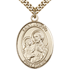 Gold Filled 1in Oval St Joseph Pray For Us Medal & 24in Chain